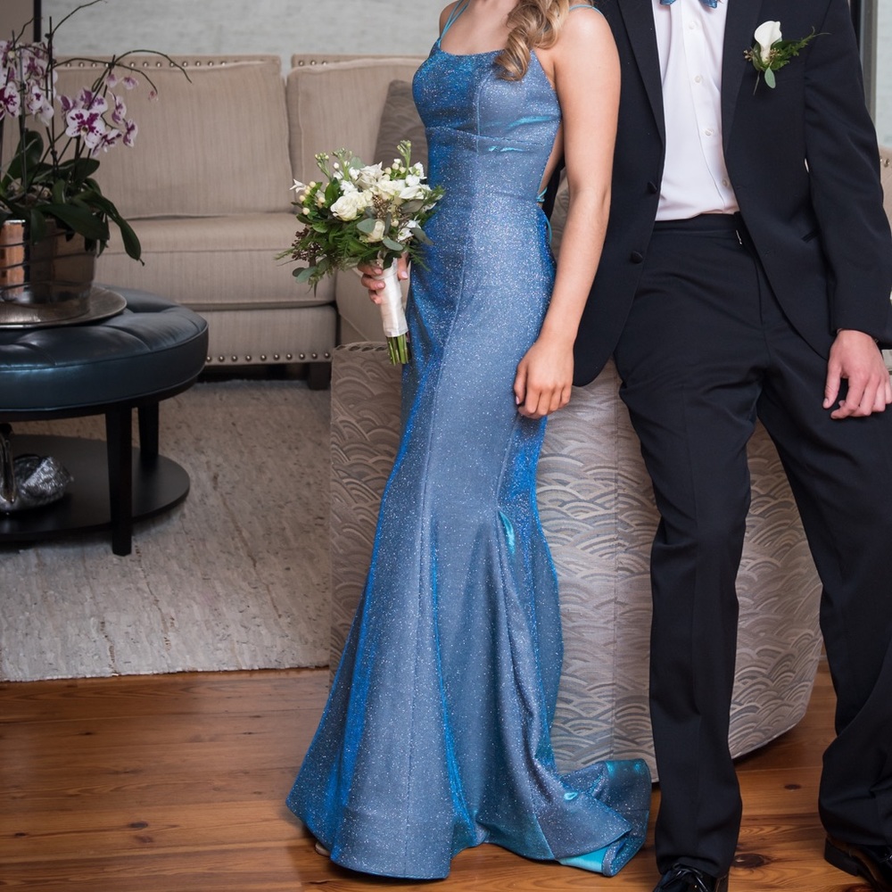Sherri Hill Electric Blue Prom Dress